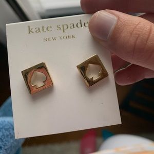 Kate Spade gold spade earrings NWT